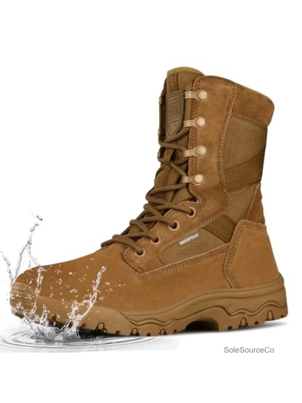 Men's Tactical Combat Boots Waterproof Ankle-High Lace-Up Suede Leather